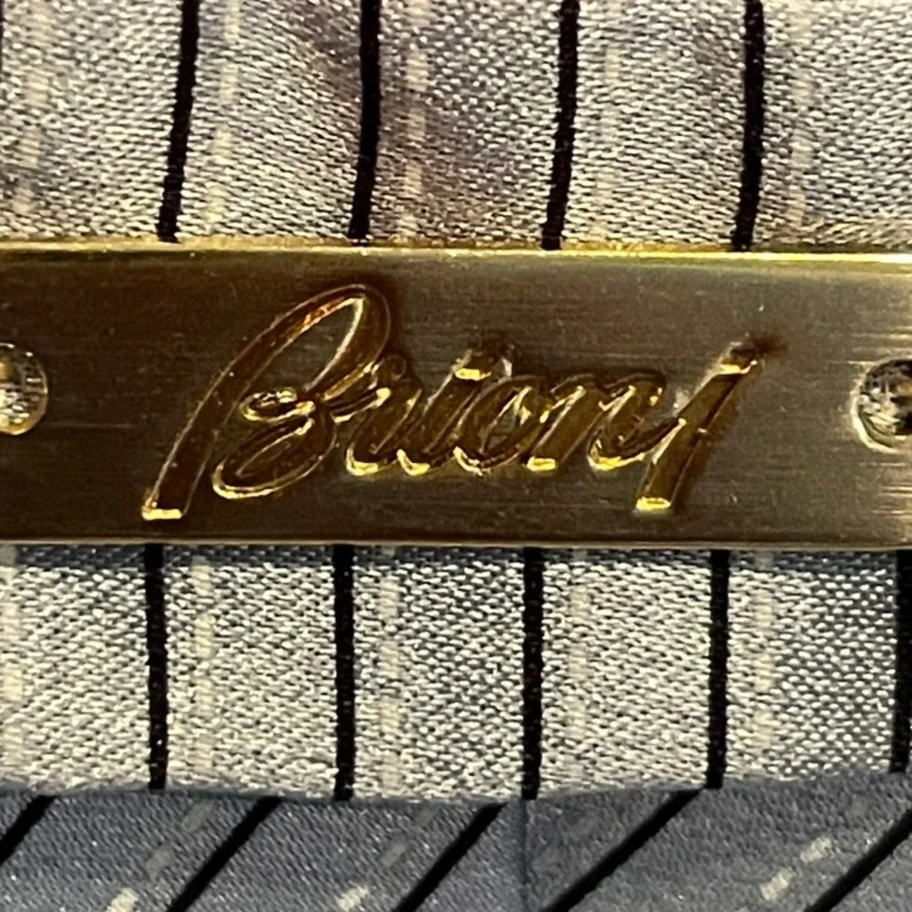 Brioni Necktie Mens Light Blue Silver Striped Silk Italy Wedding Luxury Formal